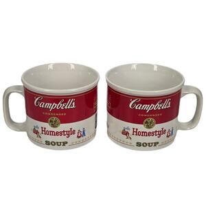 CAMPBELL’S SOUP CERAMIC MUGS – VINTAGE 1989 WESTWOOD INTERNATIONAL – SET OF 2